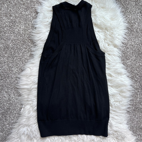Banana Republic Black Sweater Vest Cardigan Zip Front Size M - Picture 2 of 4